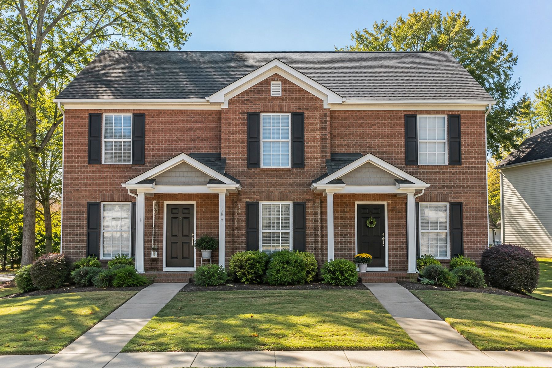 A brick duplex rental home in Upstate South Carolina